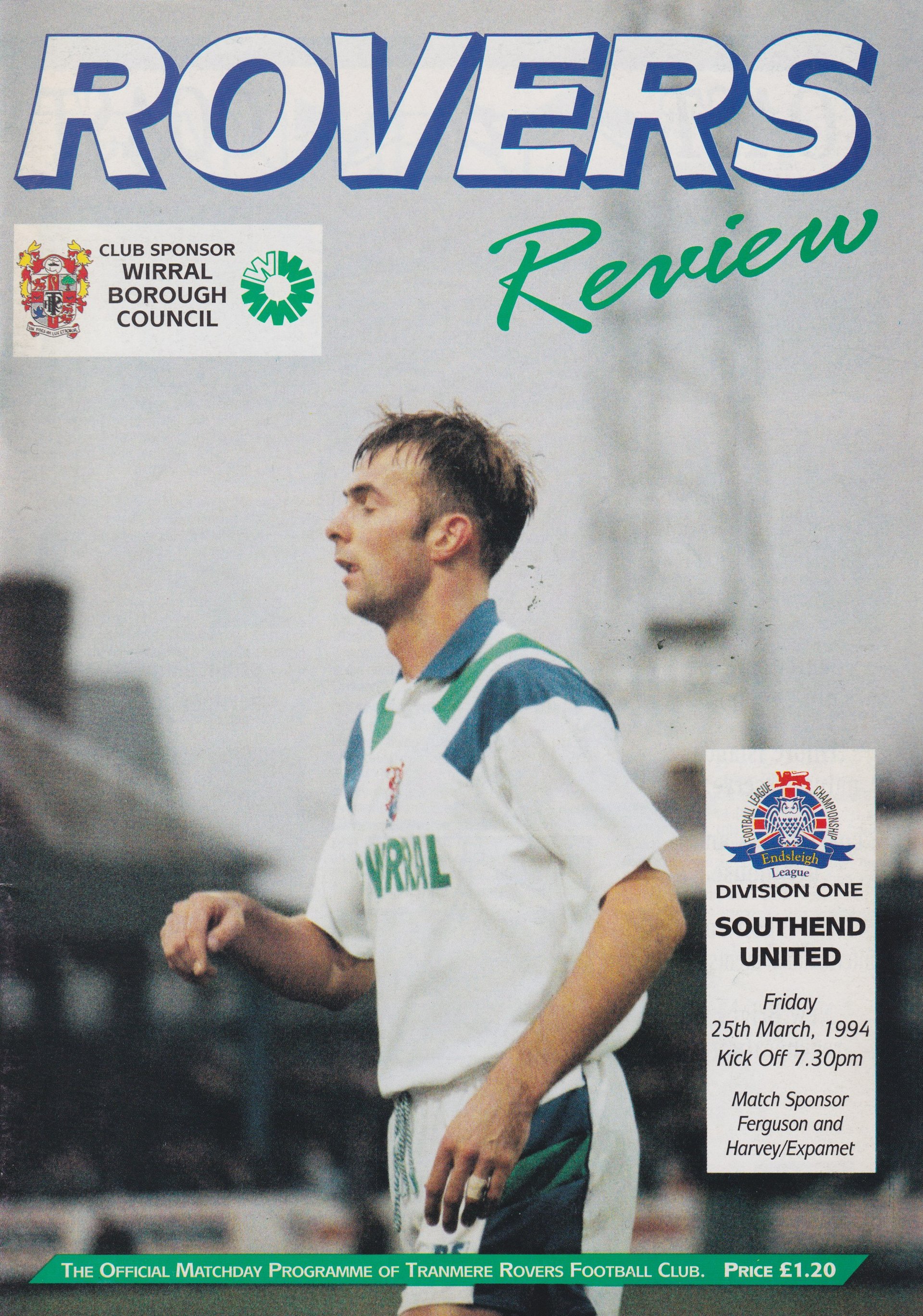 Tranmere Rovers v Southend United match programme
